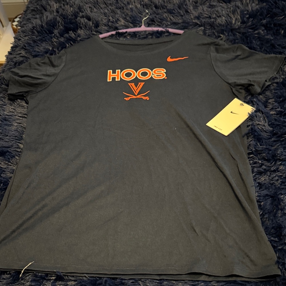 Nike Blue T-Shirt with Orange 'Hoos' Design